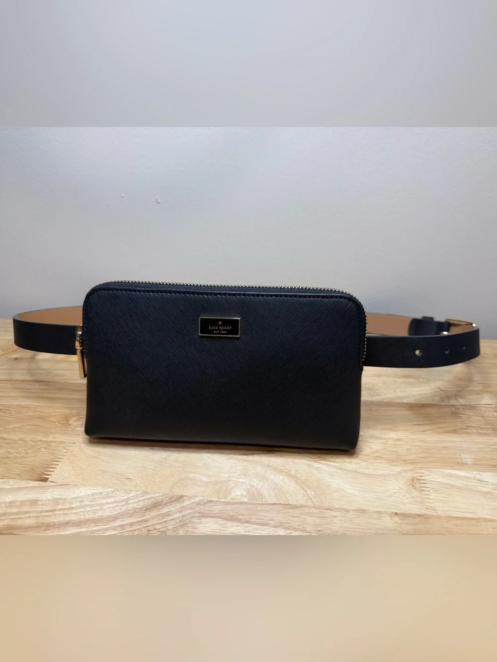 Kate Spade Black Saffiano Leather Belt Bag L/XL NWOT
